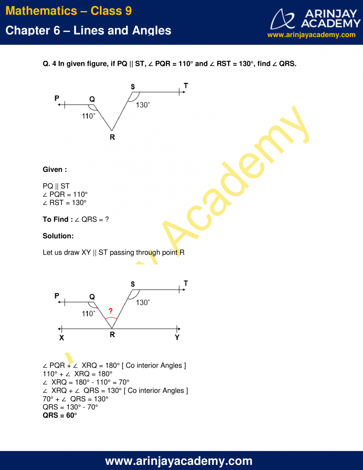 Ncert Solutions For Class Maths Chapter Exercise Lines And Angles