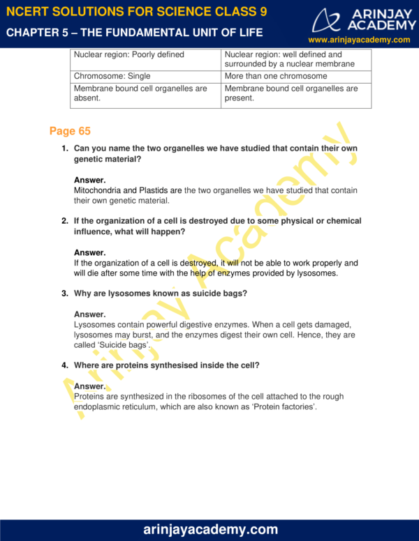 NCERT Solutions For Class 9 Science Chapter 5 Arinjay Academy