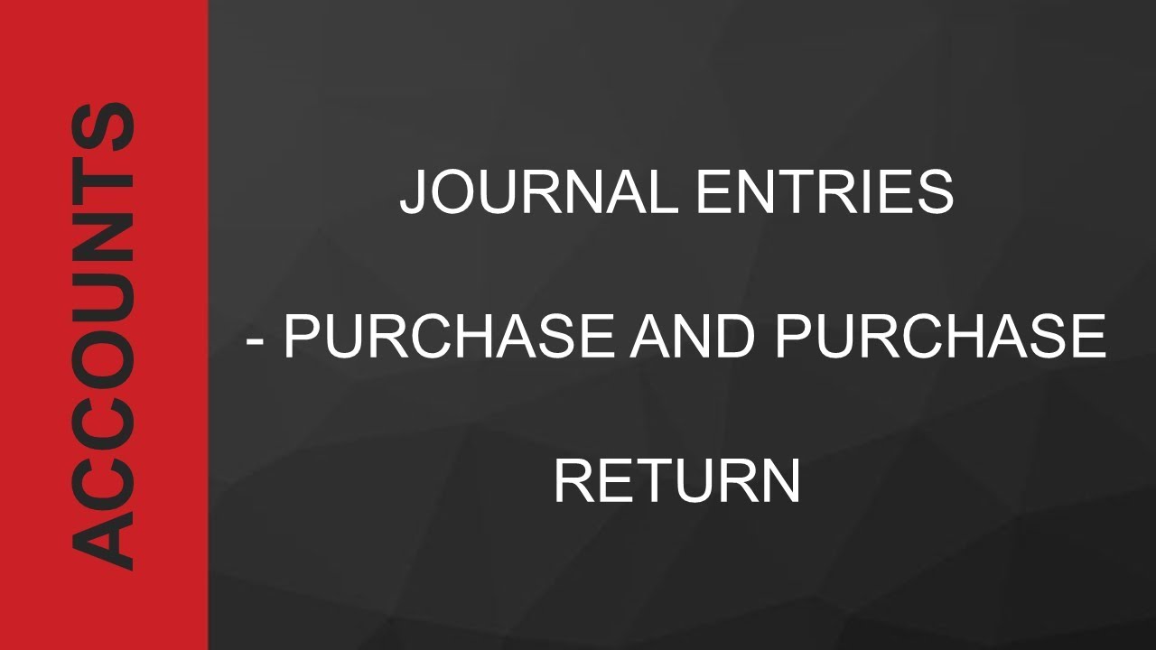 Purchase Journal Entry Accounts
