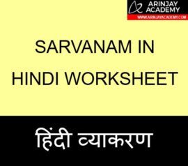 sarvanam in hindi worksheet hindi vyakaran arinjay academy