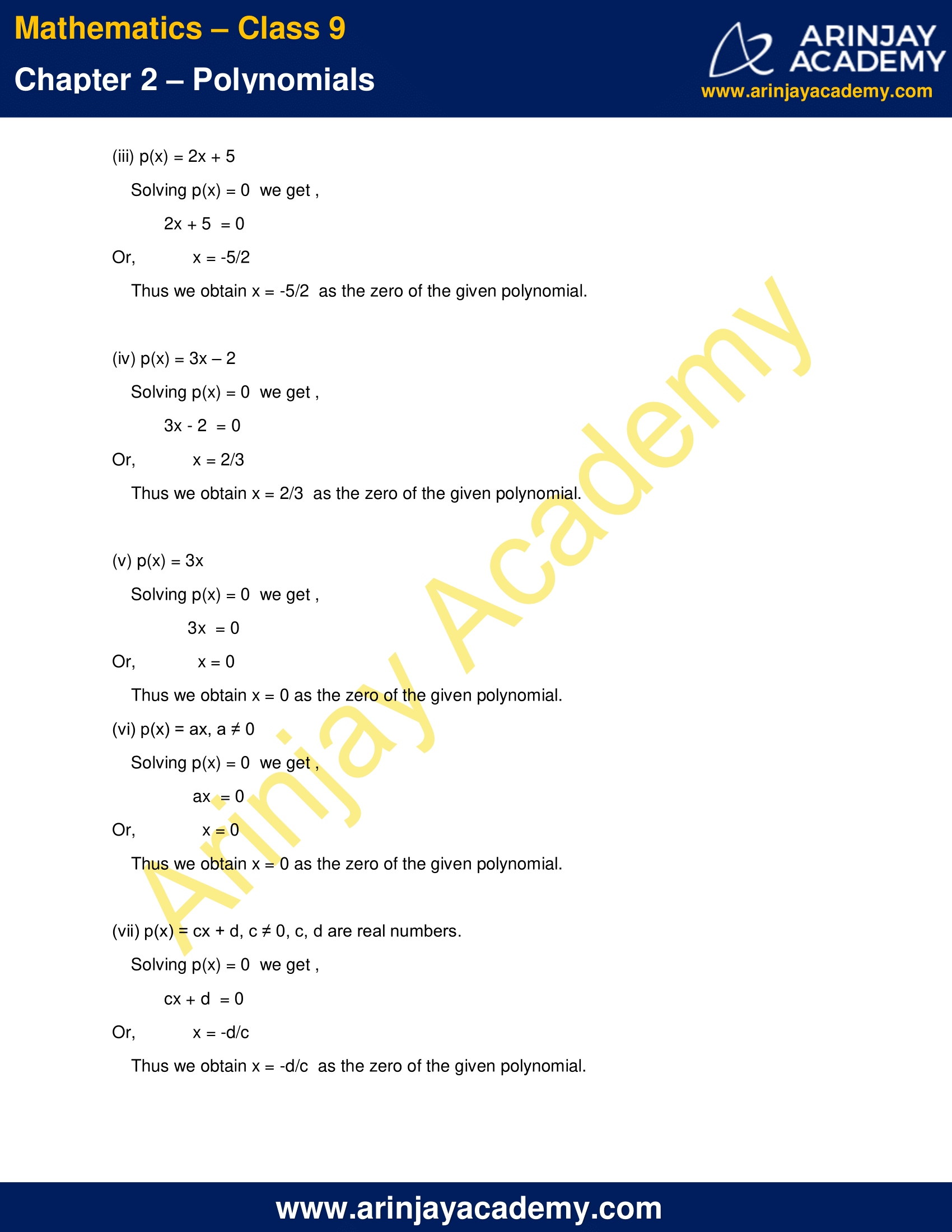 Ncert Solutions For Class 9 Maths Chapter 2 Exercise 2 2 Polynomials