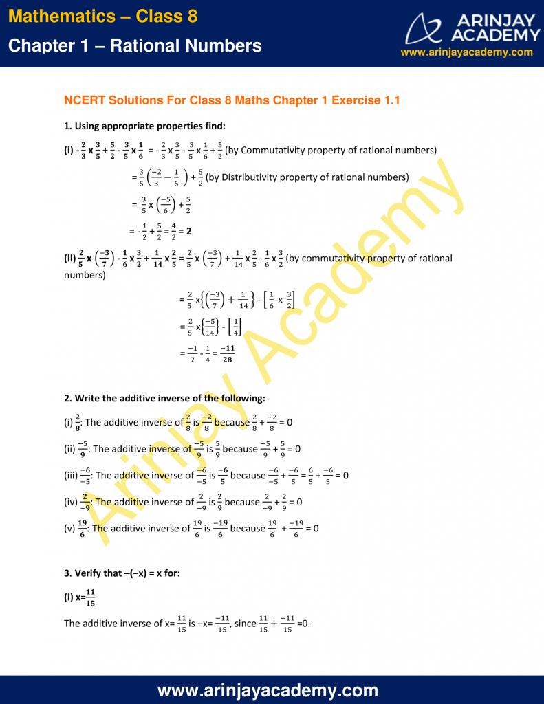 class 8 maths assignment chapter 1 answers