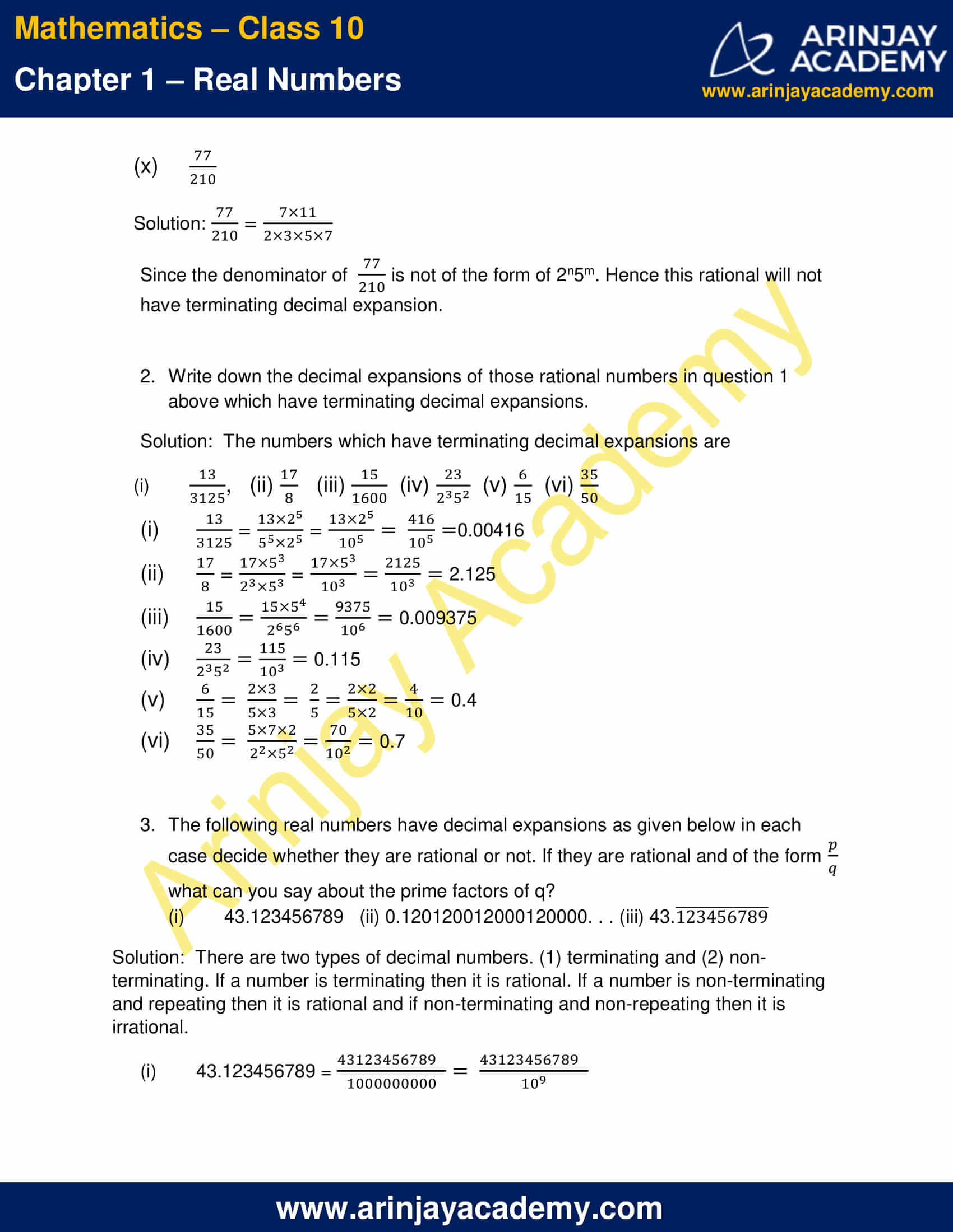 NCERT Solutions For Class 10 Maths Chapter 1 Exercise 1.4 - Real Numbers