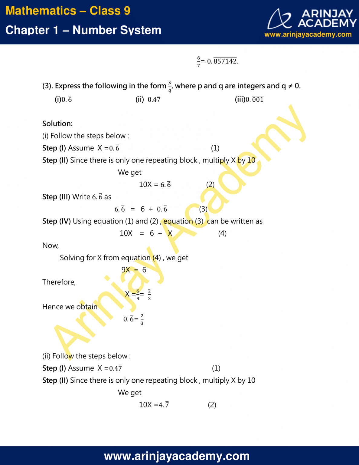 case study questions for class 9 maths number system