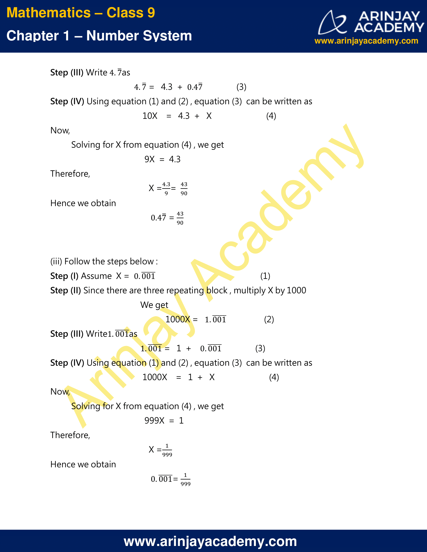 maths question solver class 9