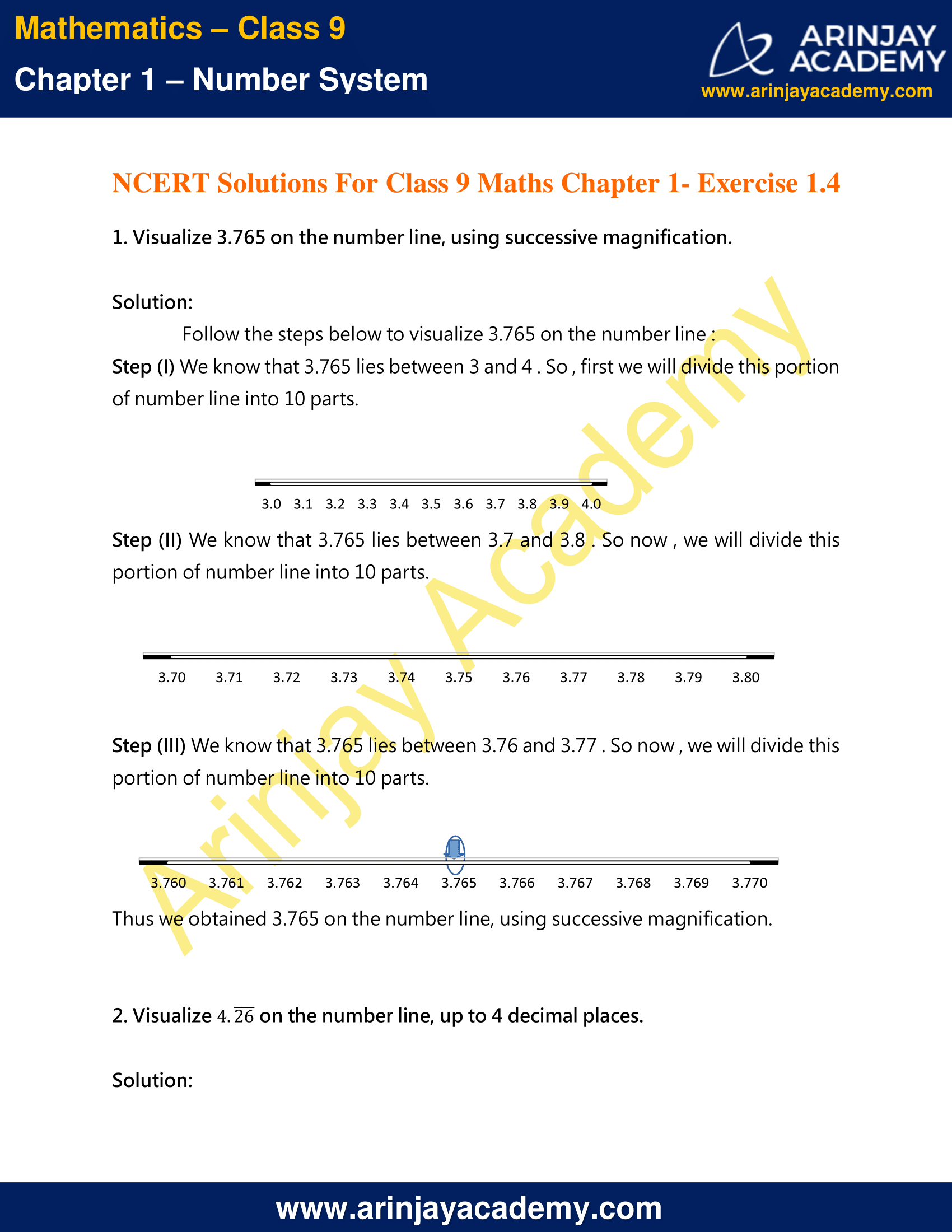 NCERT Solutions For Class 9 Maths Chapter 1 Exercise 1.4 image 1