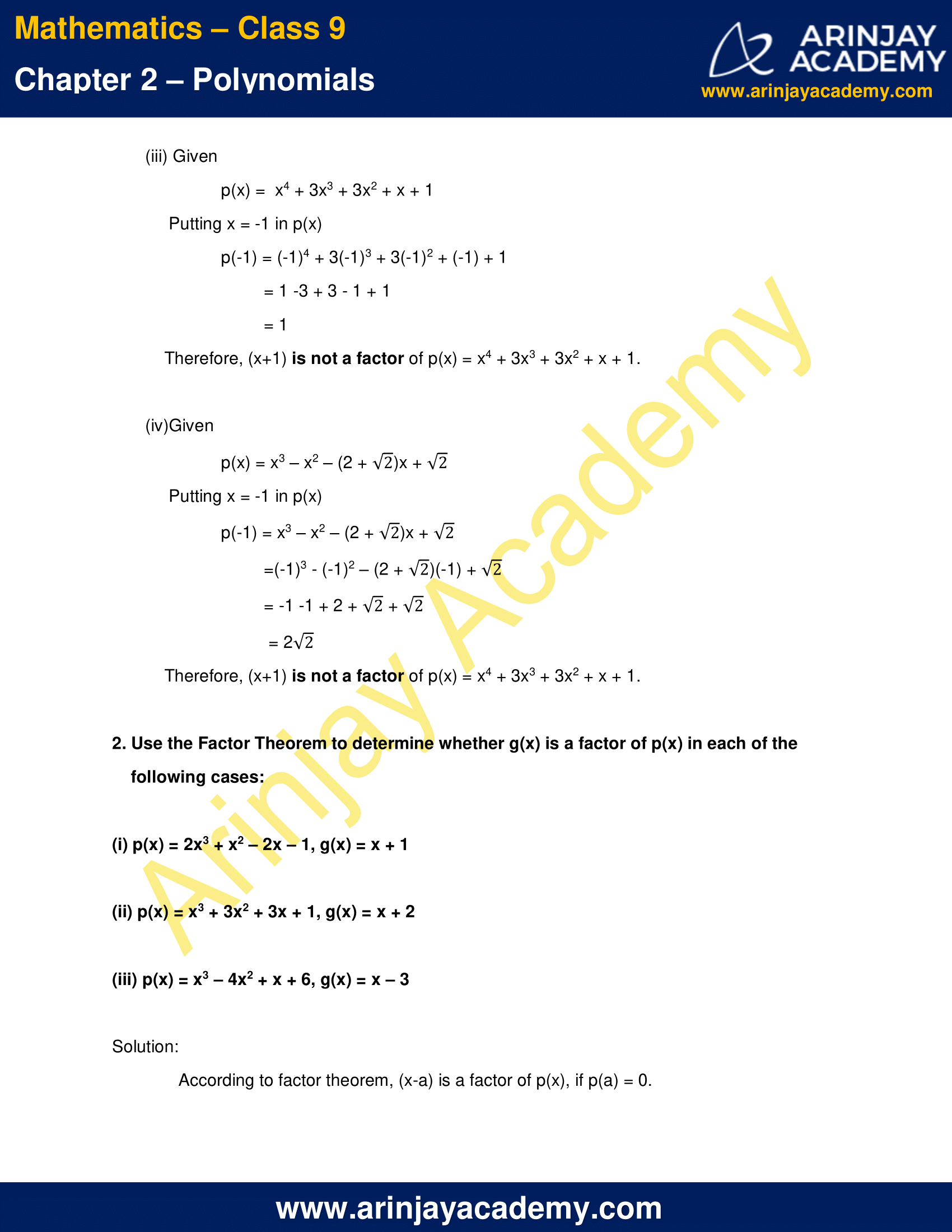 Ncert Solutions For Class 9 Maths Chapter 2 Exercise 2 4 Polynomials