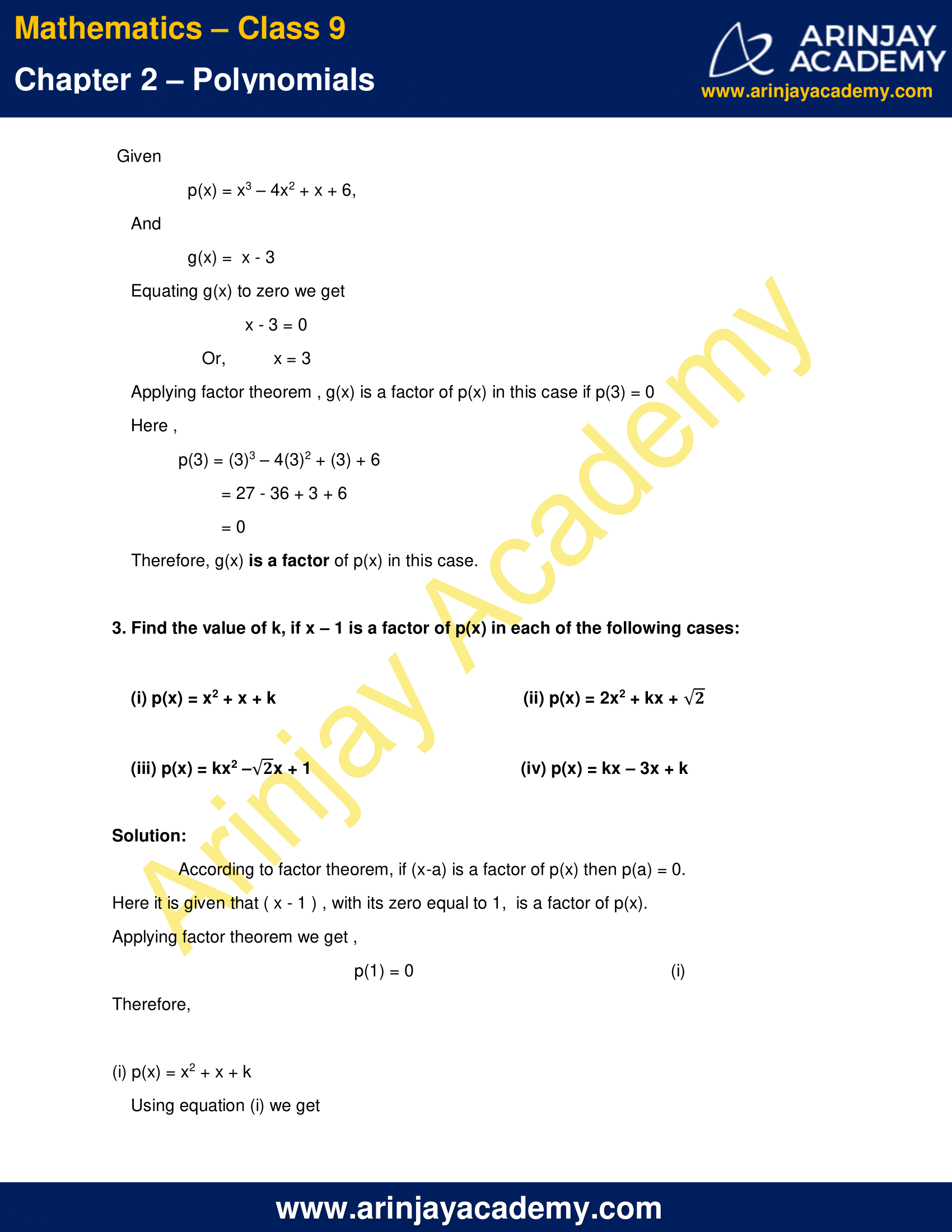 Ncert Solutions For Class 9 Maths Chapter 2 Exercise 2 4 Polynomials