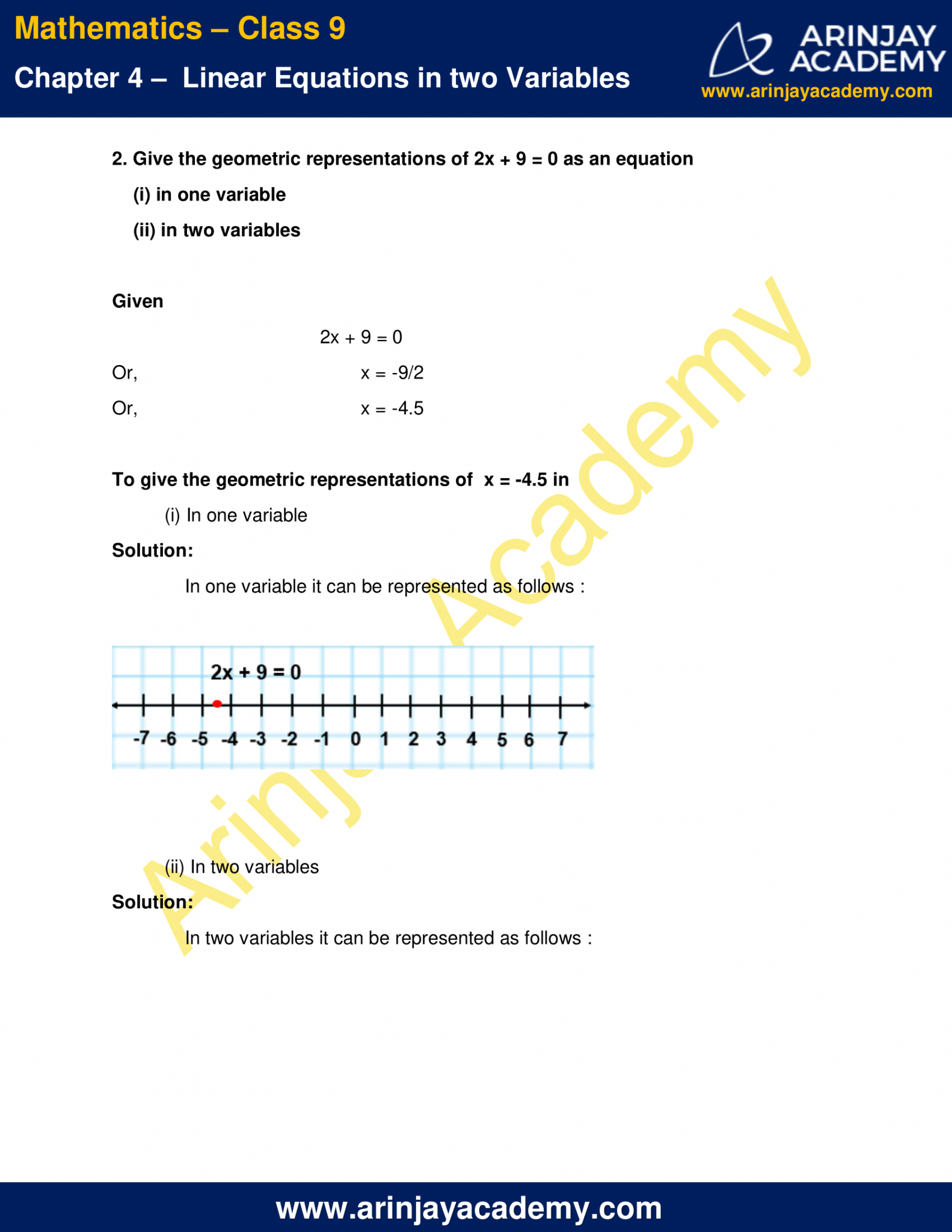 NCERT Solutions for Class 9 Maths Chapter 4 Exercise 4.4 - Linear ...