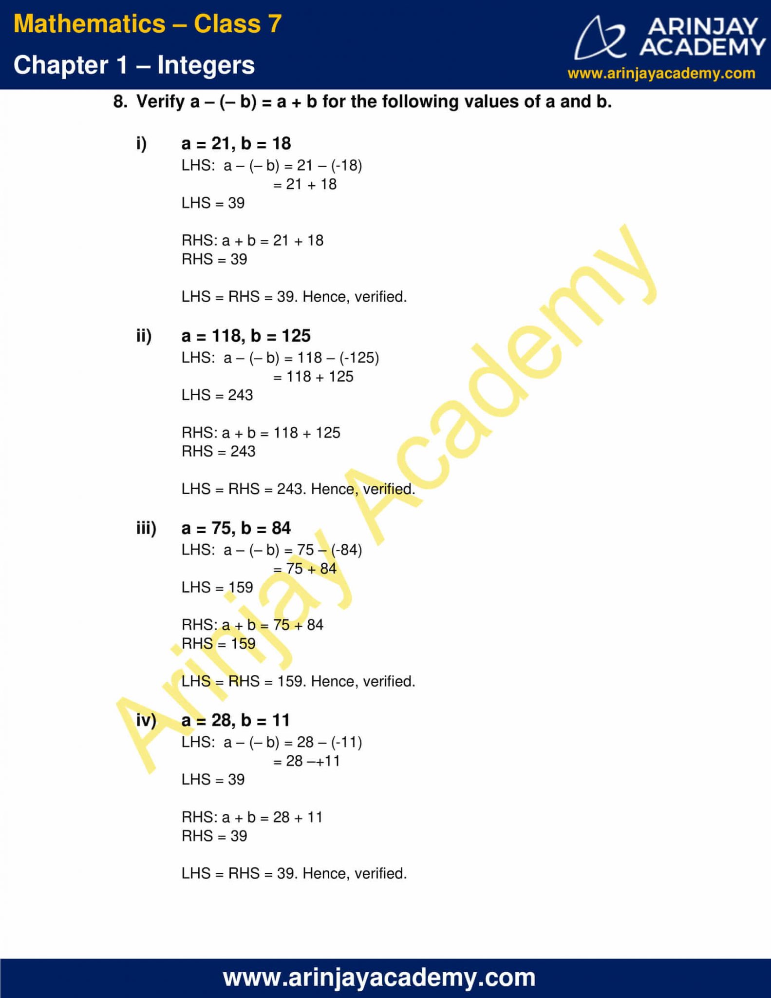 assignment for class 7 maths chapter 1