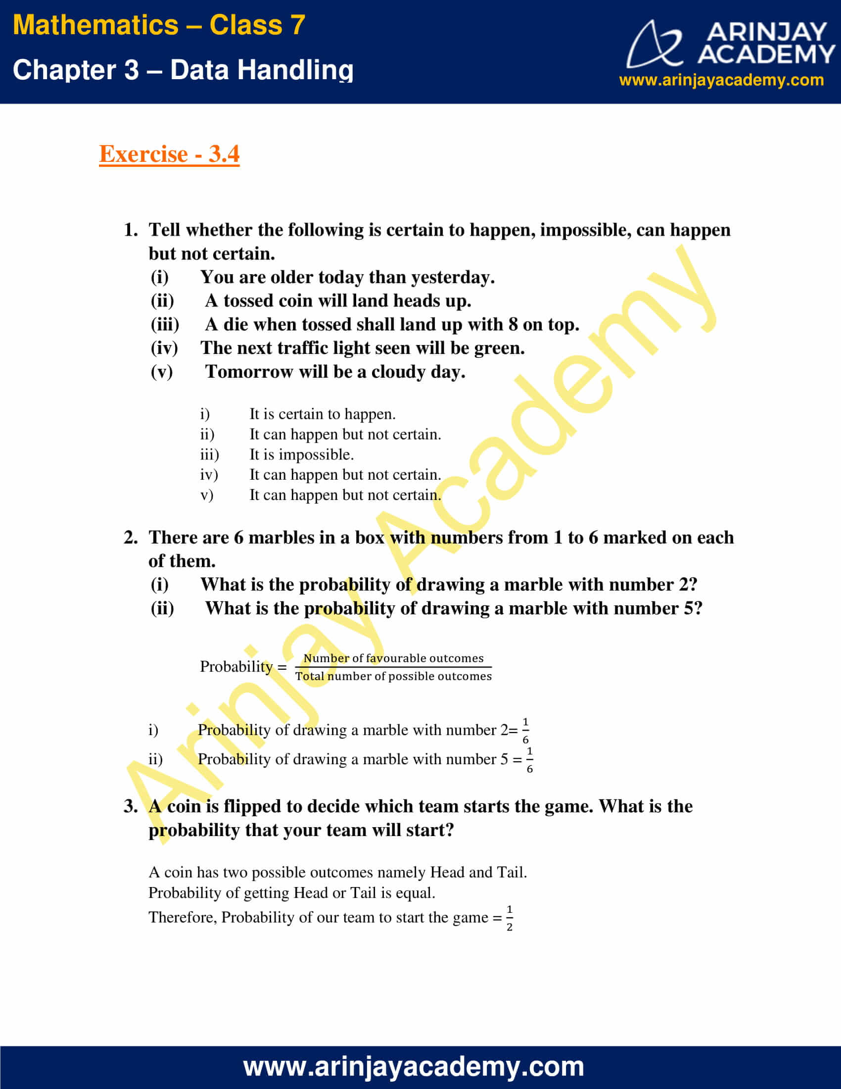 NCERT Solutions for Class 7 Maths Chapter 3 Exercise 3.4