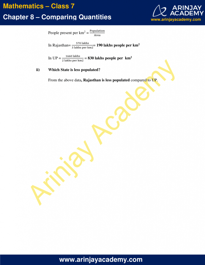 NCERT Solutions For Class 7 Maths Chapter 8 - Comparing Quantities