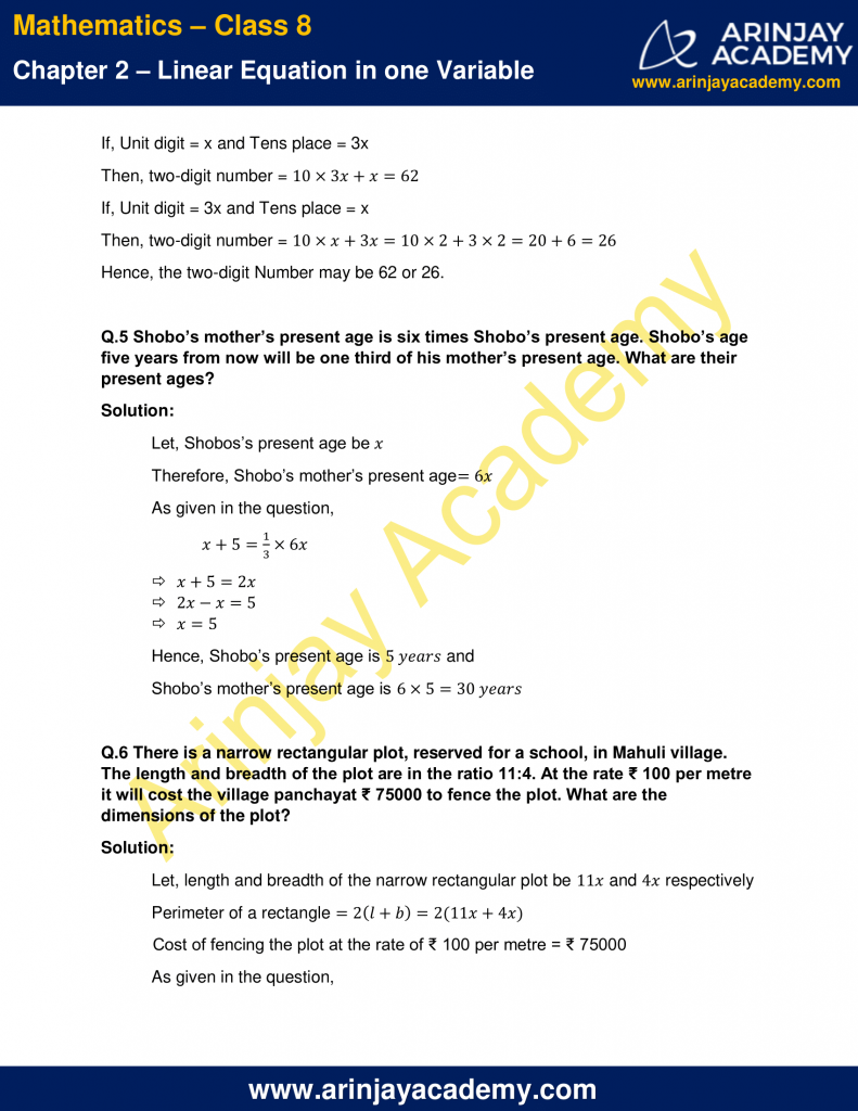 NCERT Solutions For Class 8 Maths Chapter 2 Exercise 2.4