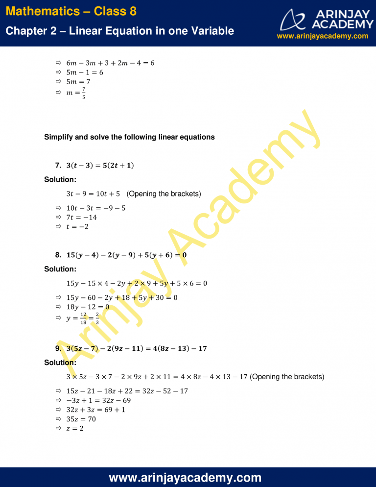 NCERT Solutions for Class 8 Maths Chapter 2 Exercise 2.5