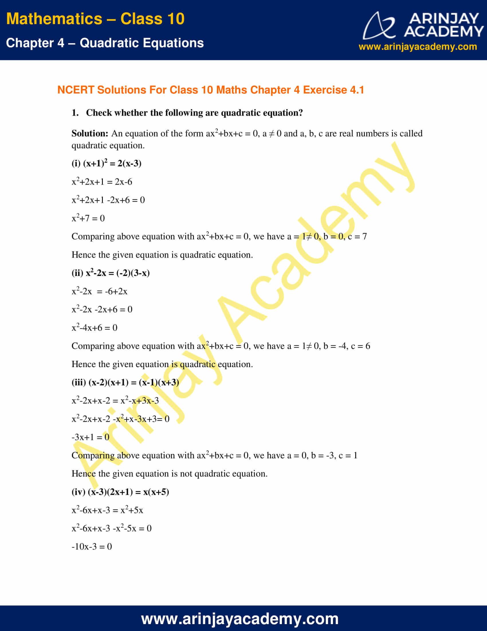 case study ch 4 class 10 maths