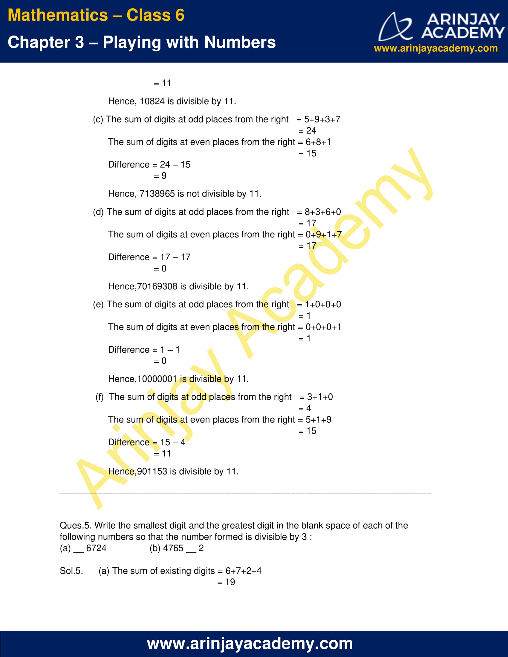 NCERT Solutions for Class 6 Maths Chapter 3 Exercise 3.3 image 6