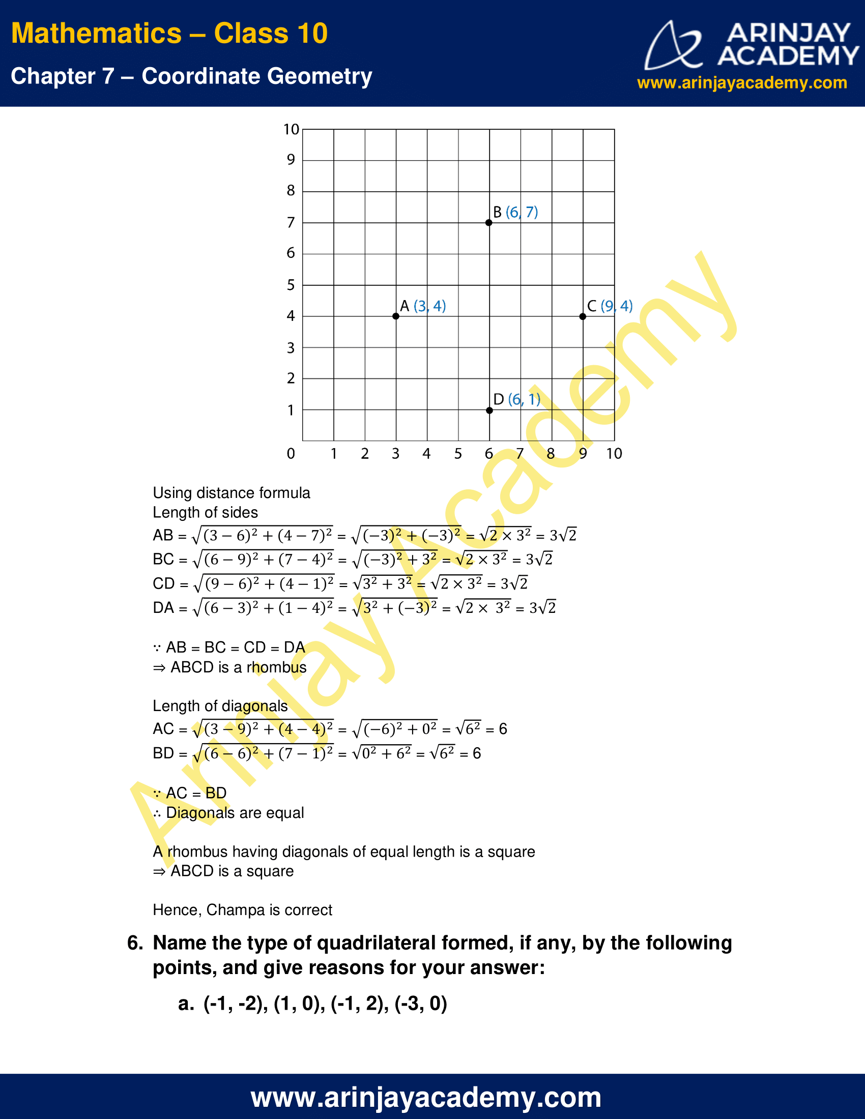 ncert solutions for class 10 maths coordinate geometry exercise 7.1