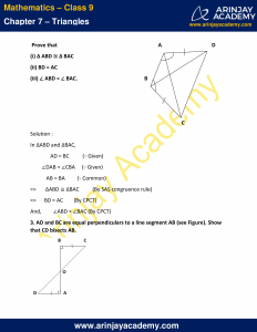 NCERT Solutions for Class 9 Maths Chapter 7 Exercise 7.1 - Triangles