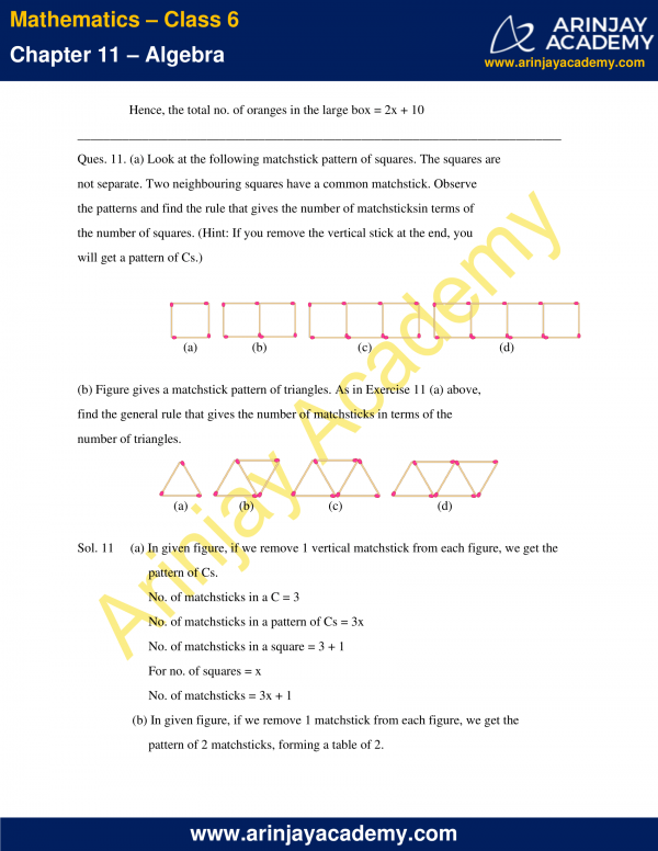 assignment on algebra class 6