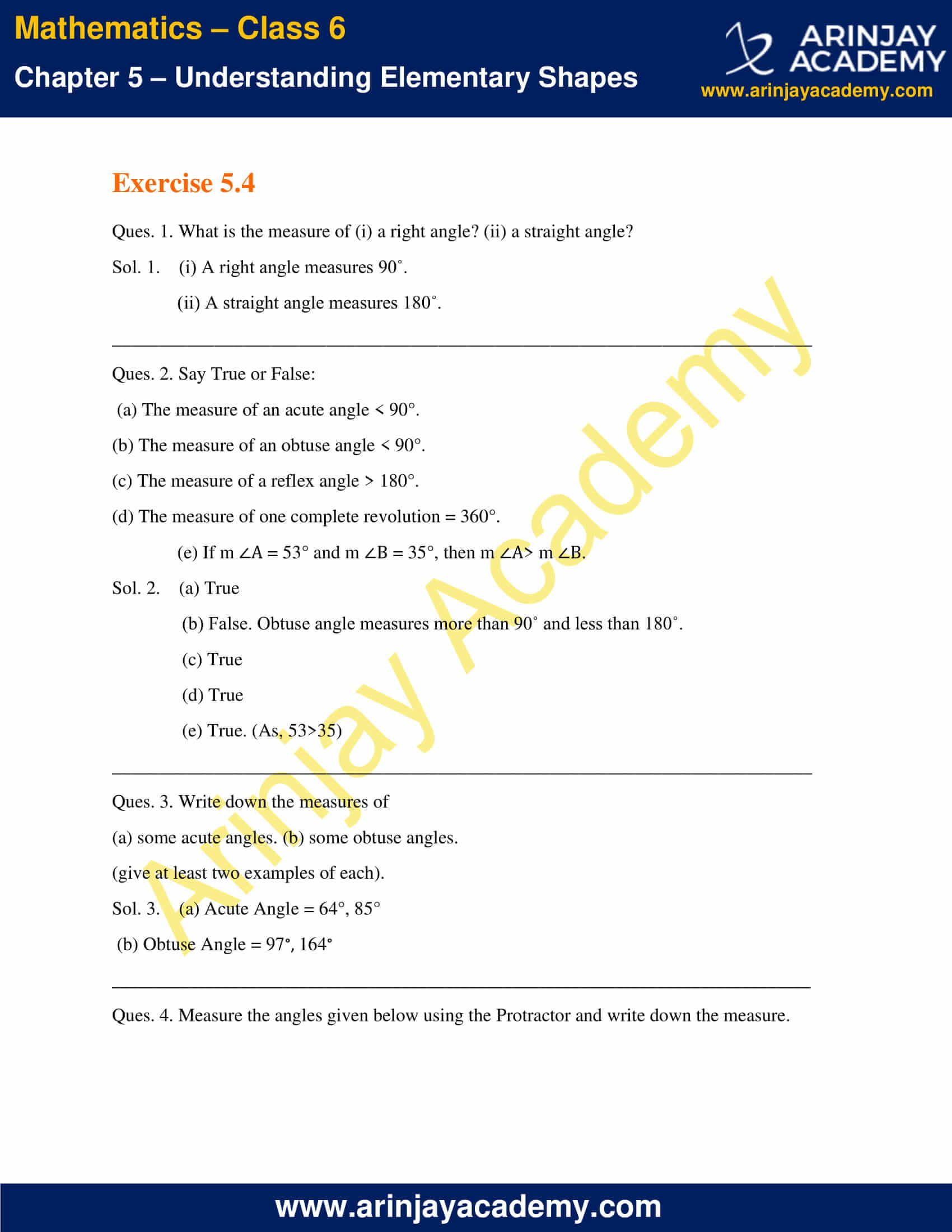 NCERT Solutions for Class 6 Maths Chapter 5 Exercise 5.4 image 1