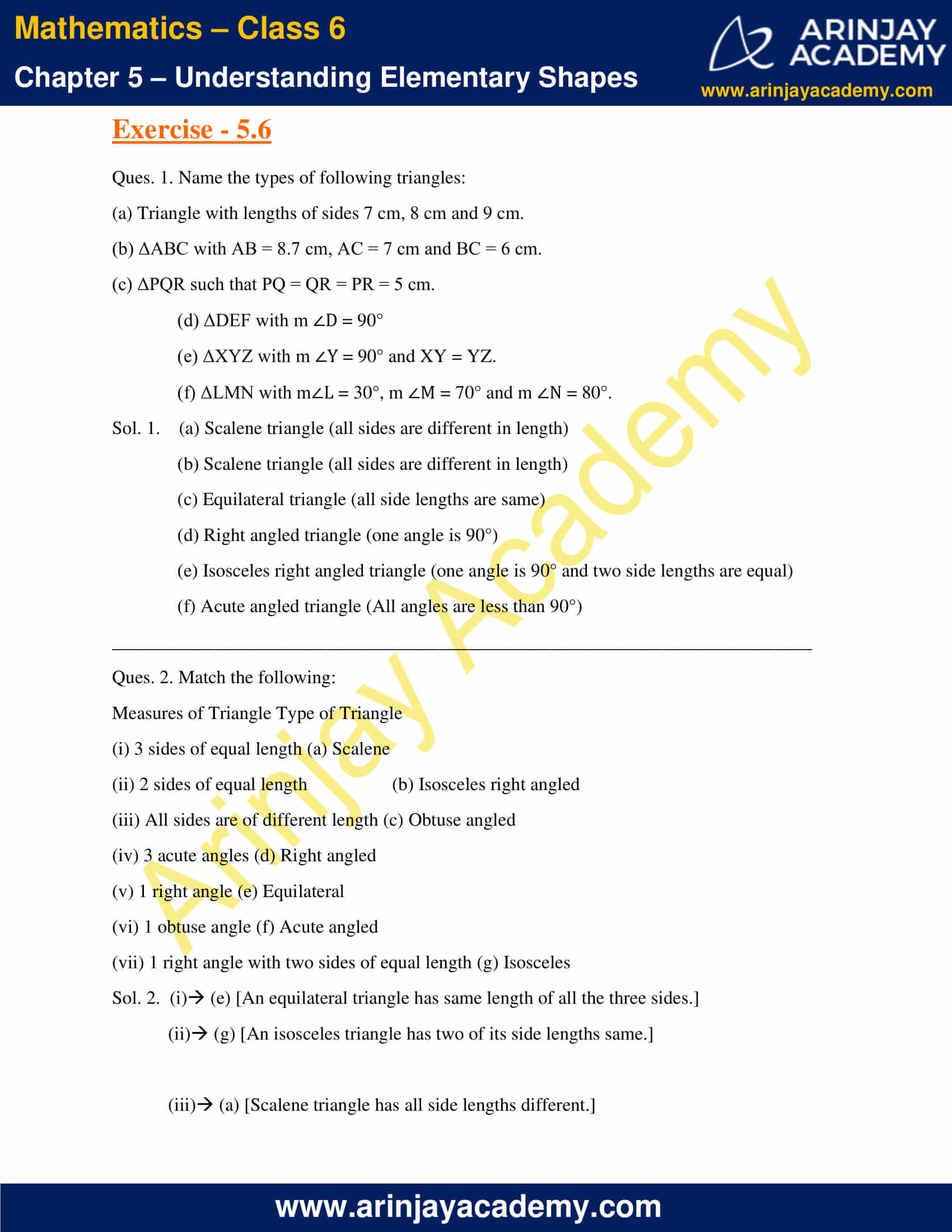 NCERT Solutions for Class 6 Maths Chapter 5 Exercise 5.6 image 1