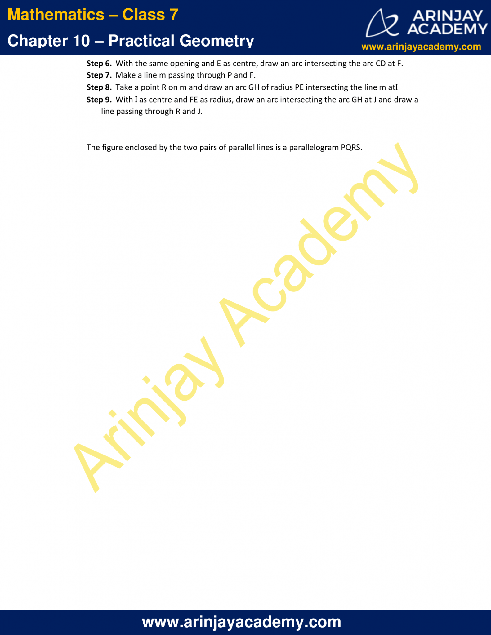 NCERT Solutions for Class 7 Maths Chapter 10 - Practical Geometry