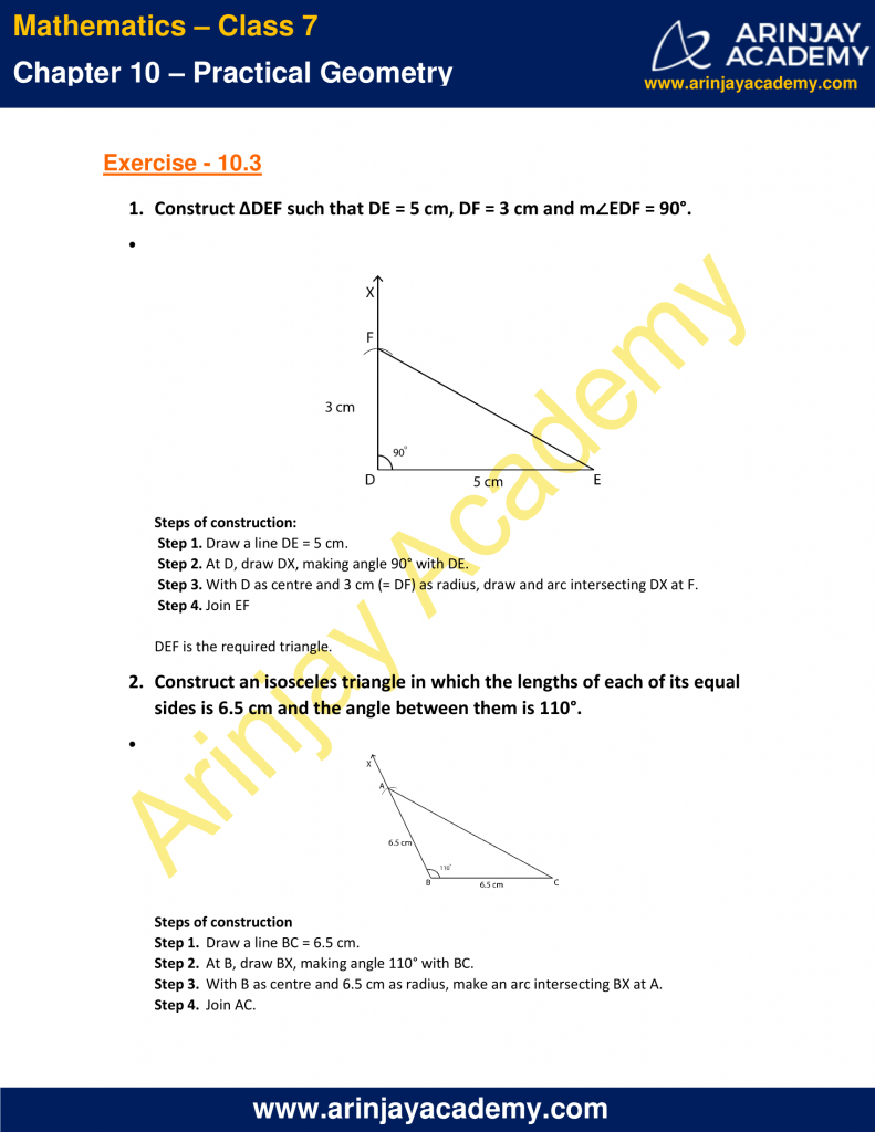 NCERT Solutions for Class 7 Maths Chapter 10 - Practical Geometry