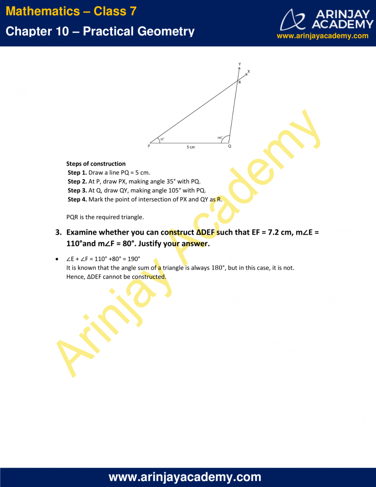 NCERT Solutions for Class 7 Maths Chapter 10 - Practical Geometry
