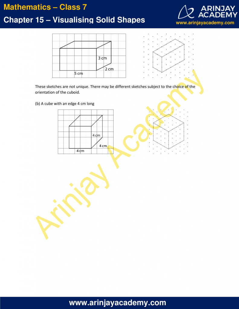 NCERT Solutions For Class 7 Maths Chapter 15 - Visualising Solid Shapes