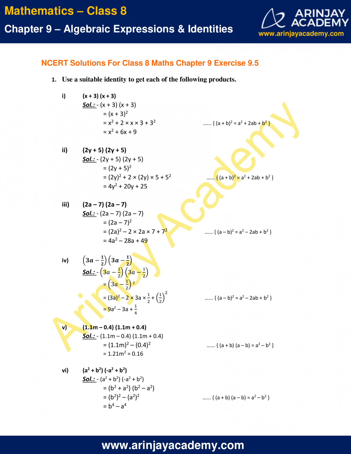 Answer Sheet Of Class 8 Maths Ncert
