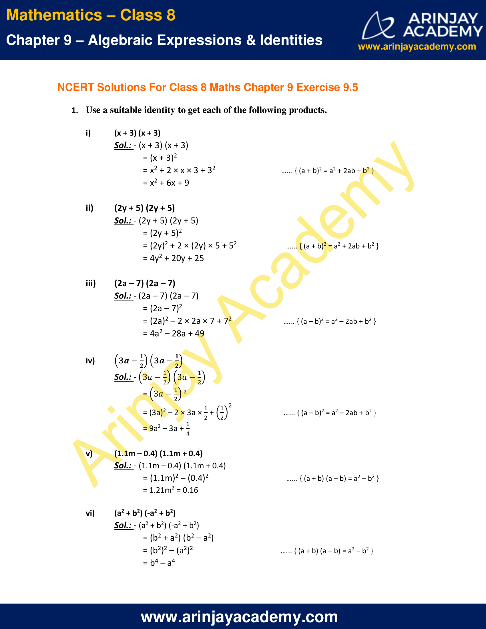 NCERT Solutions For Class 8 Maths Chapter 9 Exercise 9 5