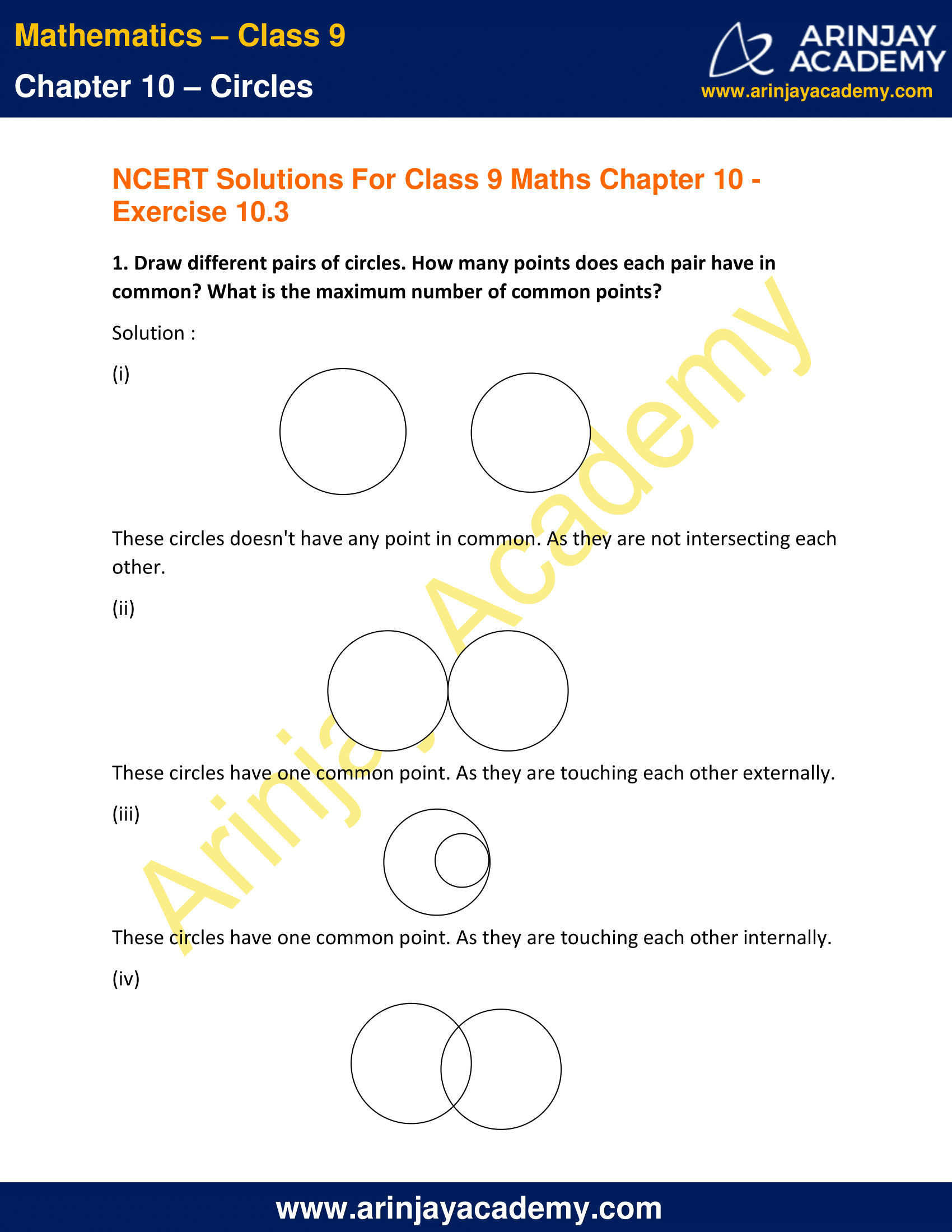 NCERT Solutions for Class 9 Maths Chapter 10 Exercise 10.3 image 1