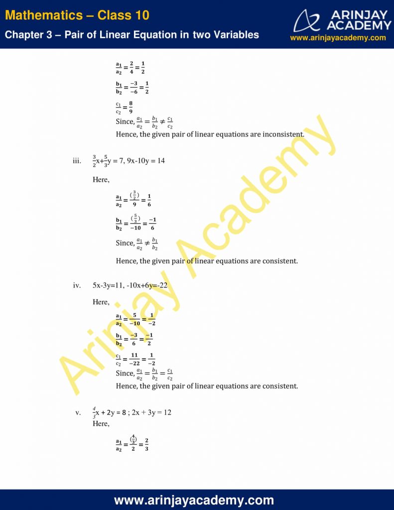 NCERT Solutions For Class 10 Maths Chapter 3 Exercise 3.2 - Pair of ...