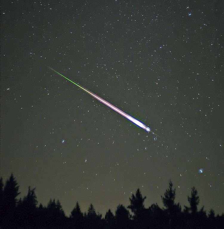 Showing the Leonid Meteor or Shooting Star in the night sky