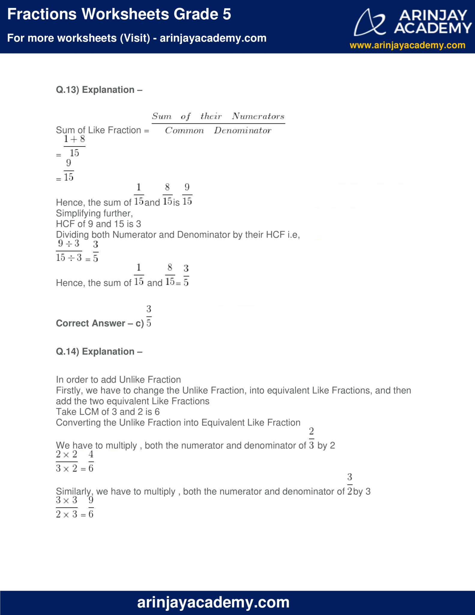 Fractions Worksheets Grade 5 - Free and Printable - Maths
