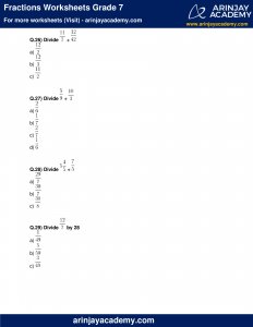 Fractions Worksheets Grade 7 - Free and Printable - Maths