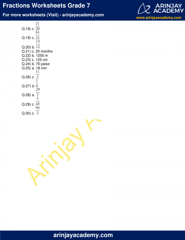 Fractions Worksheets Grade 7 Free And Printable Maths