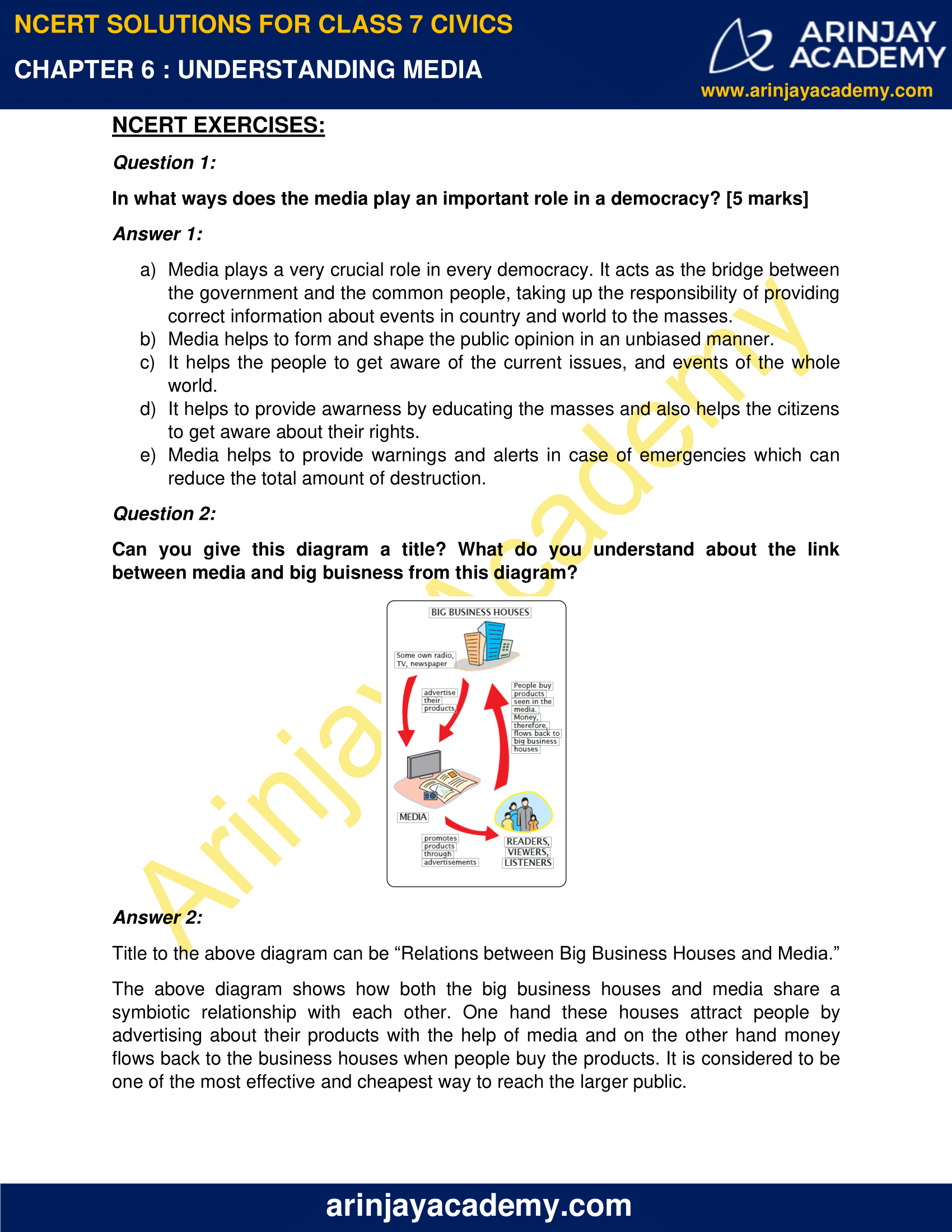 NCERT Solutions For Class 7 Civics Chapter 6 - Understanding Media ...