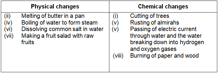 difference between physical changes and chemical changes