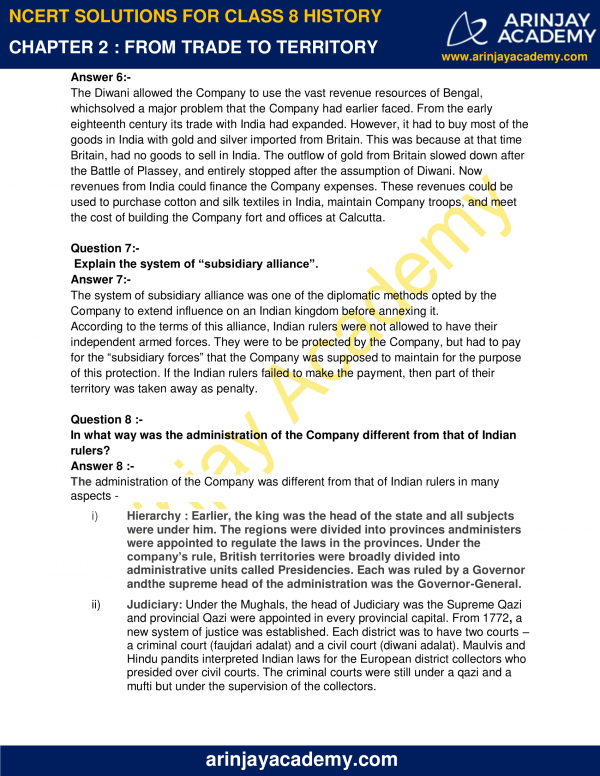 case study questions class 8 history chapter 2