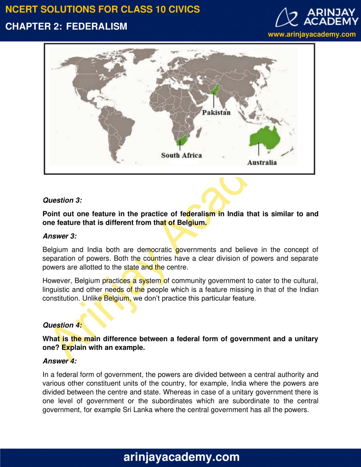 case study on federalism in india class 10