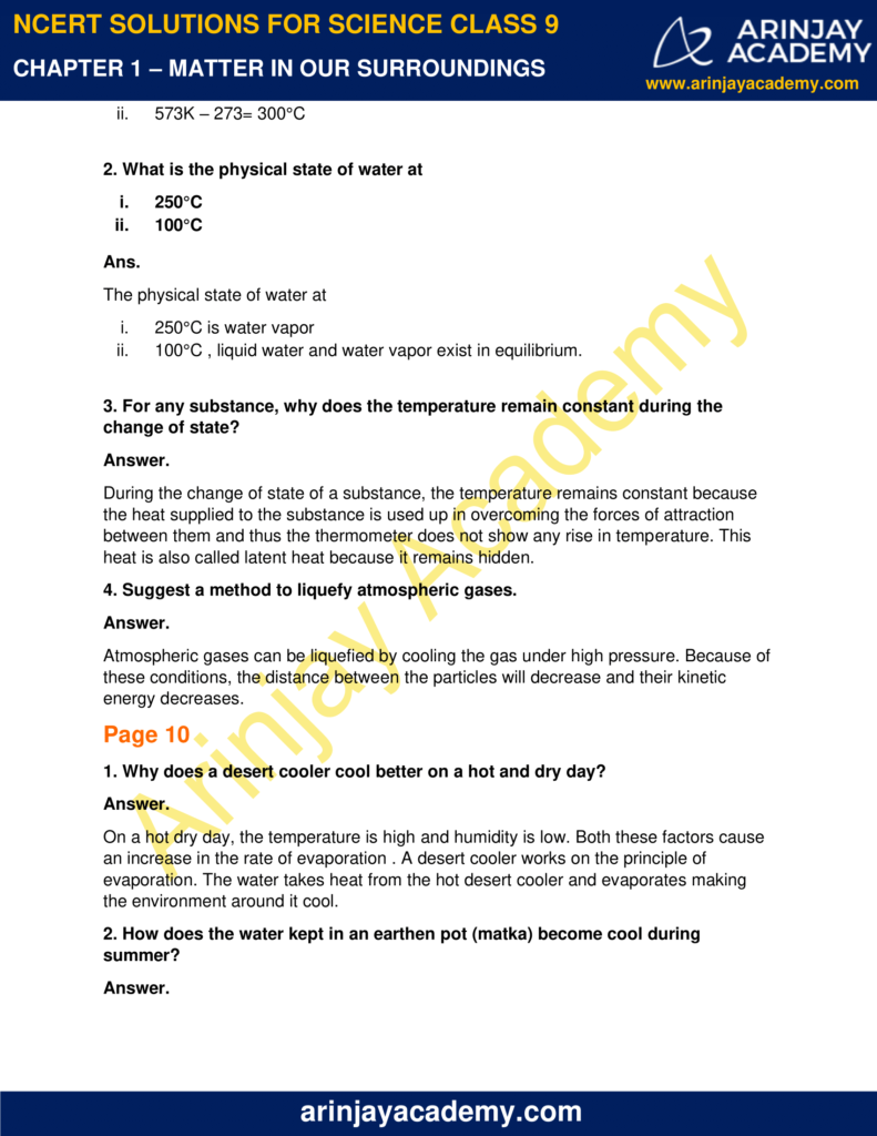 Ncert Solutions For Class 9 Science Chapter 1 Arinjay Academy