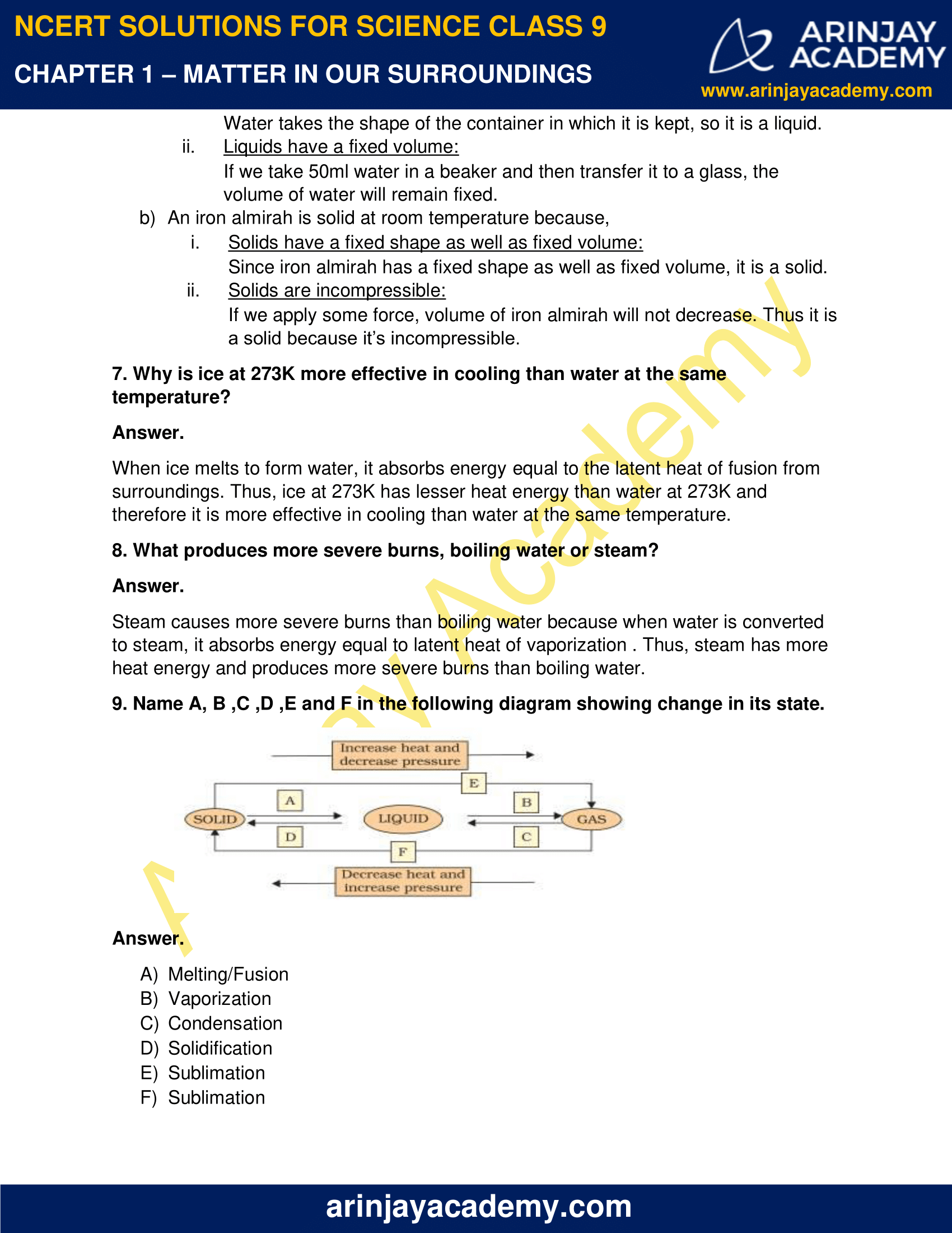 Class 9 Science Chapter 1 Case Study Questions