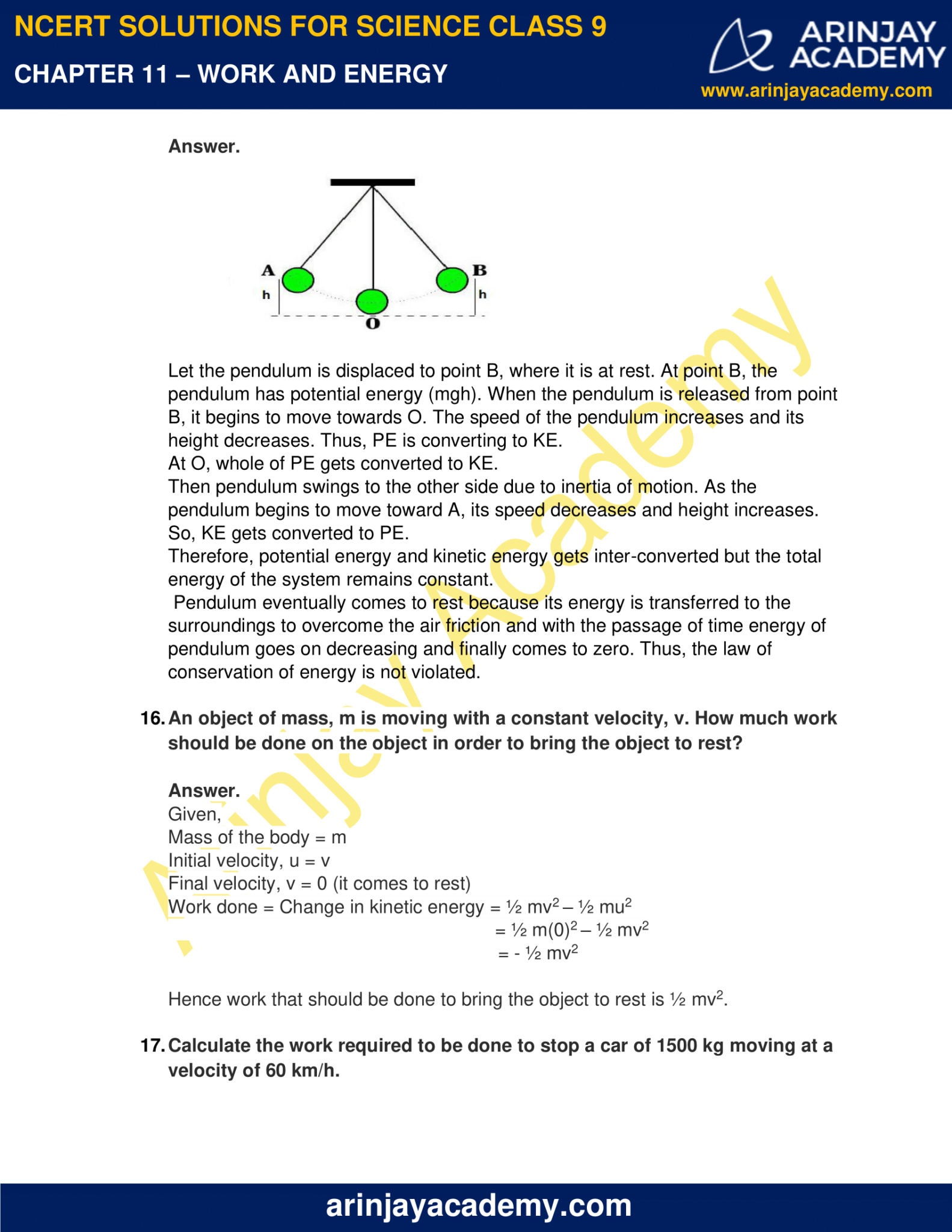 case study questions for class 9 work and energy