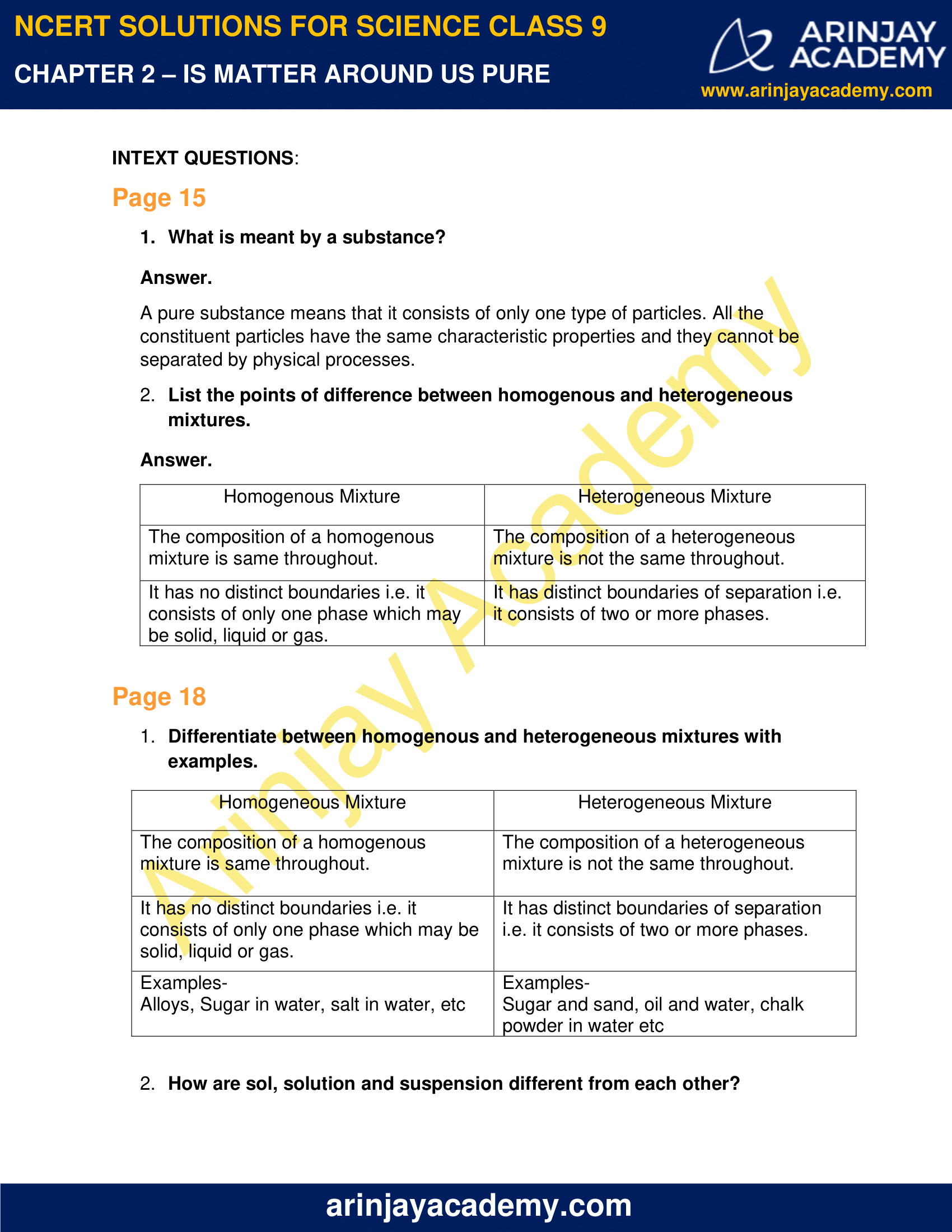 class 9 science chapter 2 assignment