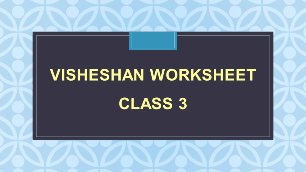 Visheshan Worksheet for Class 3
