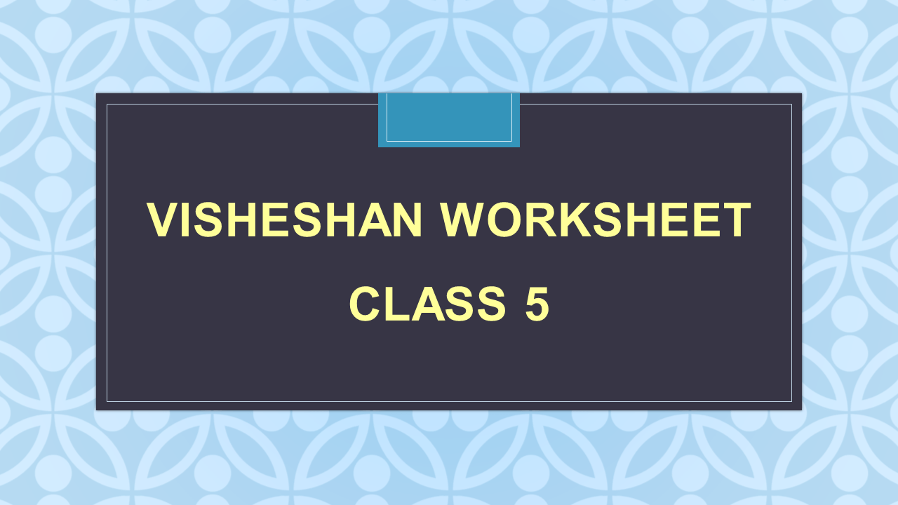 Visheshan Worksheet For Class 5 Hindi Grammar Arinjay Academy