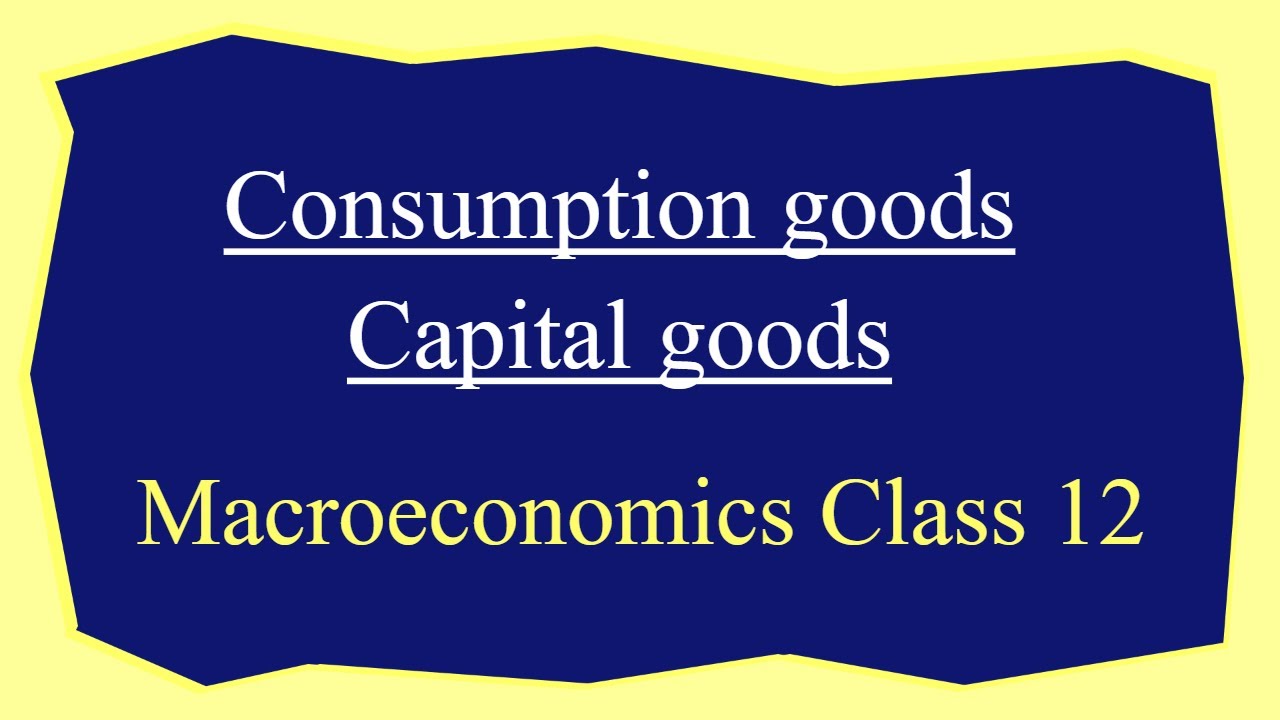 Discuss The Meaning Of Consumption Goods And Capital Goods - Arinjay ...