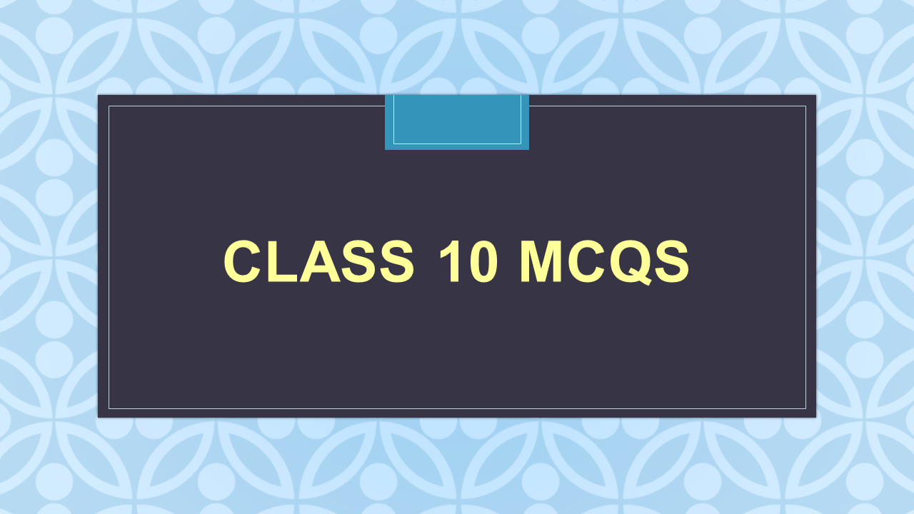 MCQ Questions For Class 10 - Arinjay Academy