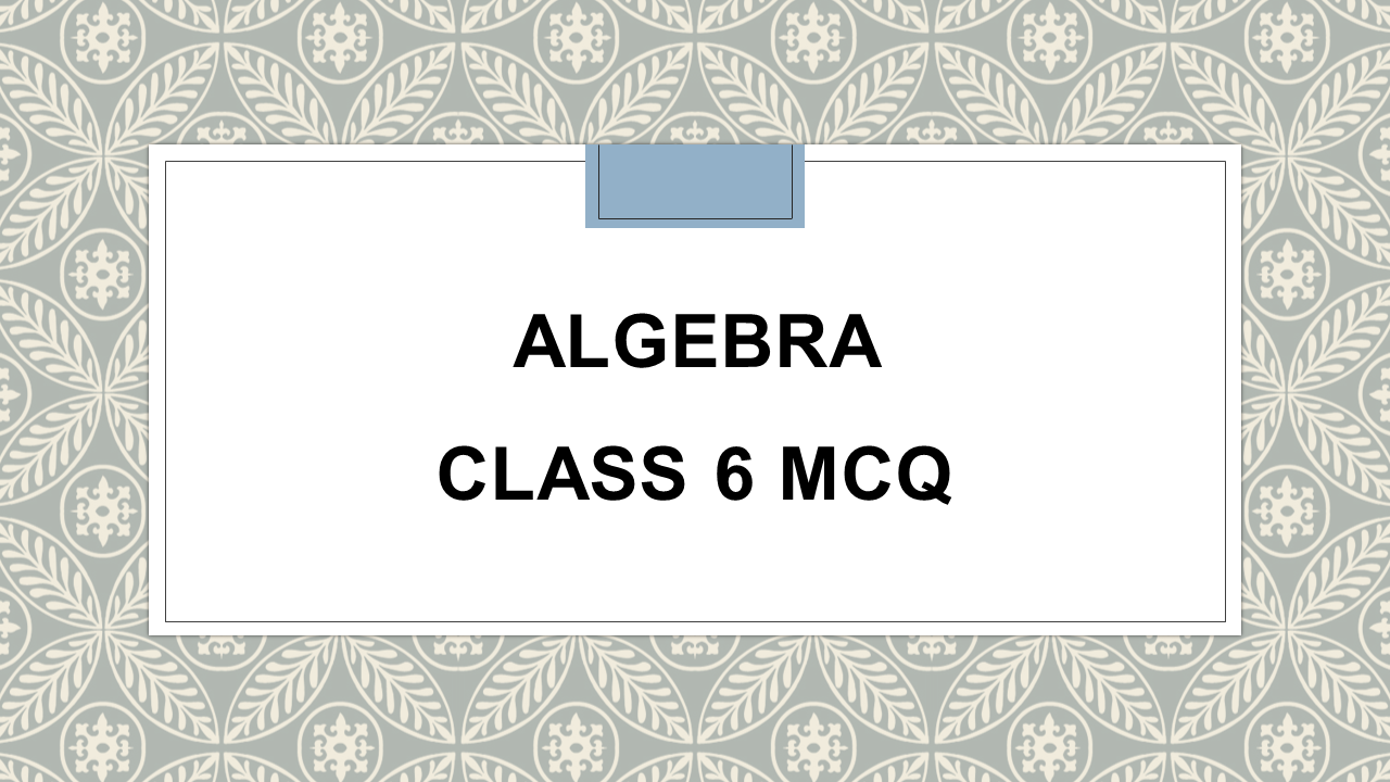 algebra class 6 extra questions mcq